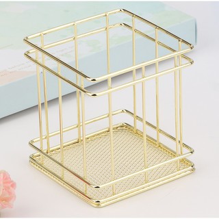 Cốc cọ kim loại đan thưa Decor11