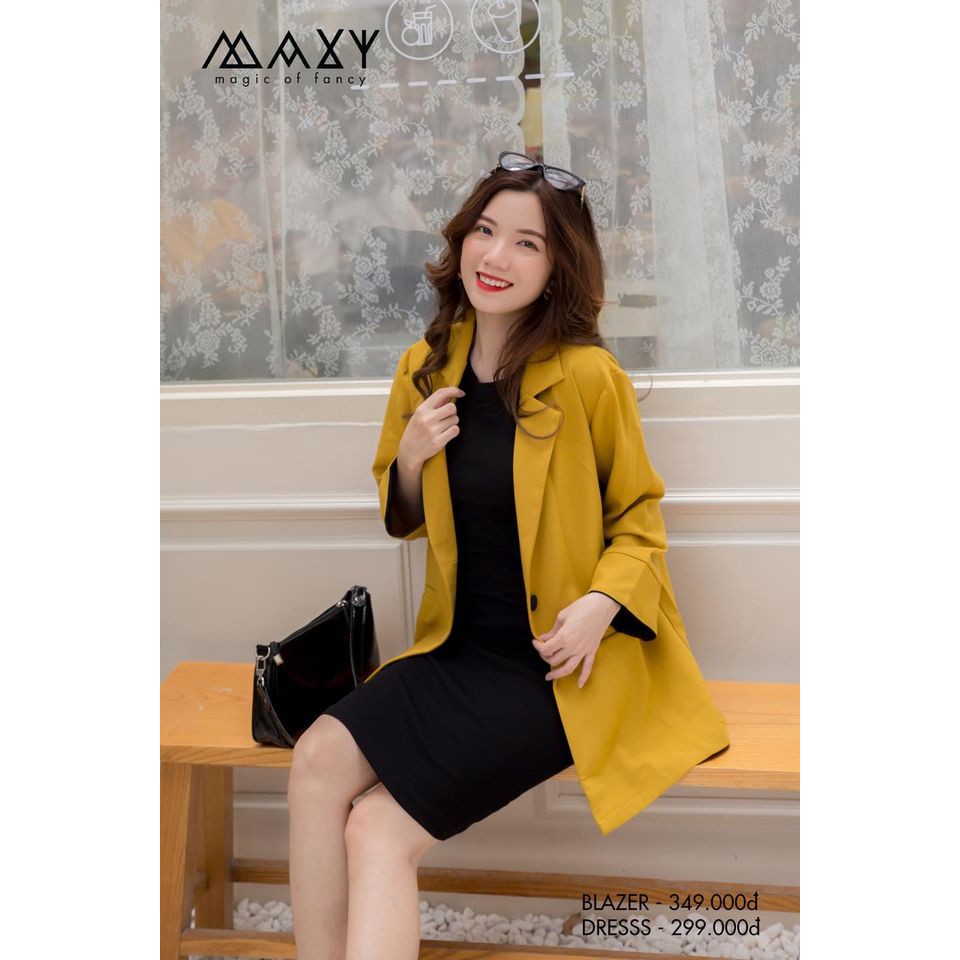 Áo khoác blazer phong cách Hàn Quốc mustard blazer Maxy Workshop