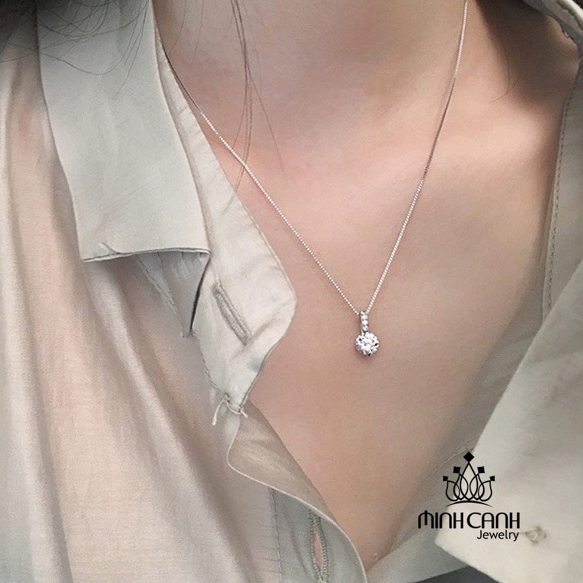 Dây Chuyền Bạc Mặt Đá Giản Đơn Minh Canh Jewelry