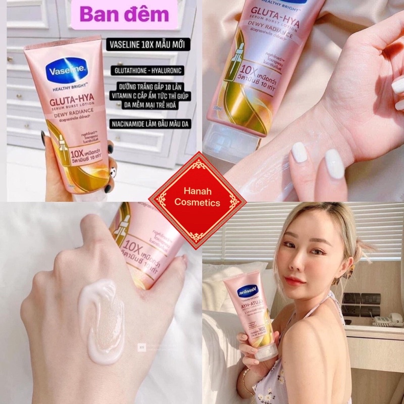 DƯỠNG THỂ VASELINE HEALTHY BRIGHT GLUTA-HYA SERUM BURST UV LOTION 300ML