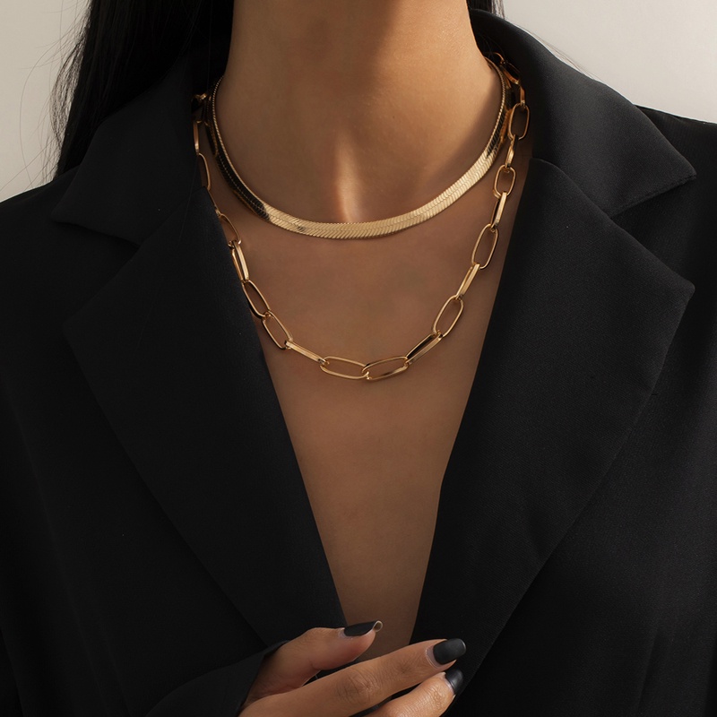 [Augustcloth | AugustJewelry] Dây chuyền/ vòng cổ hợp kim mắc xích và bản dẹt phong cách Hàn Quốc