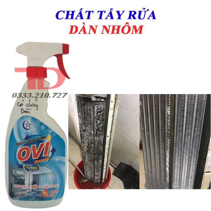 Chai rửa dàn nhôm, nước vệ sinh điều hòa ô tô OVI có dưỡng dàn