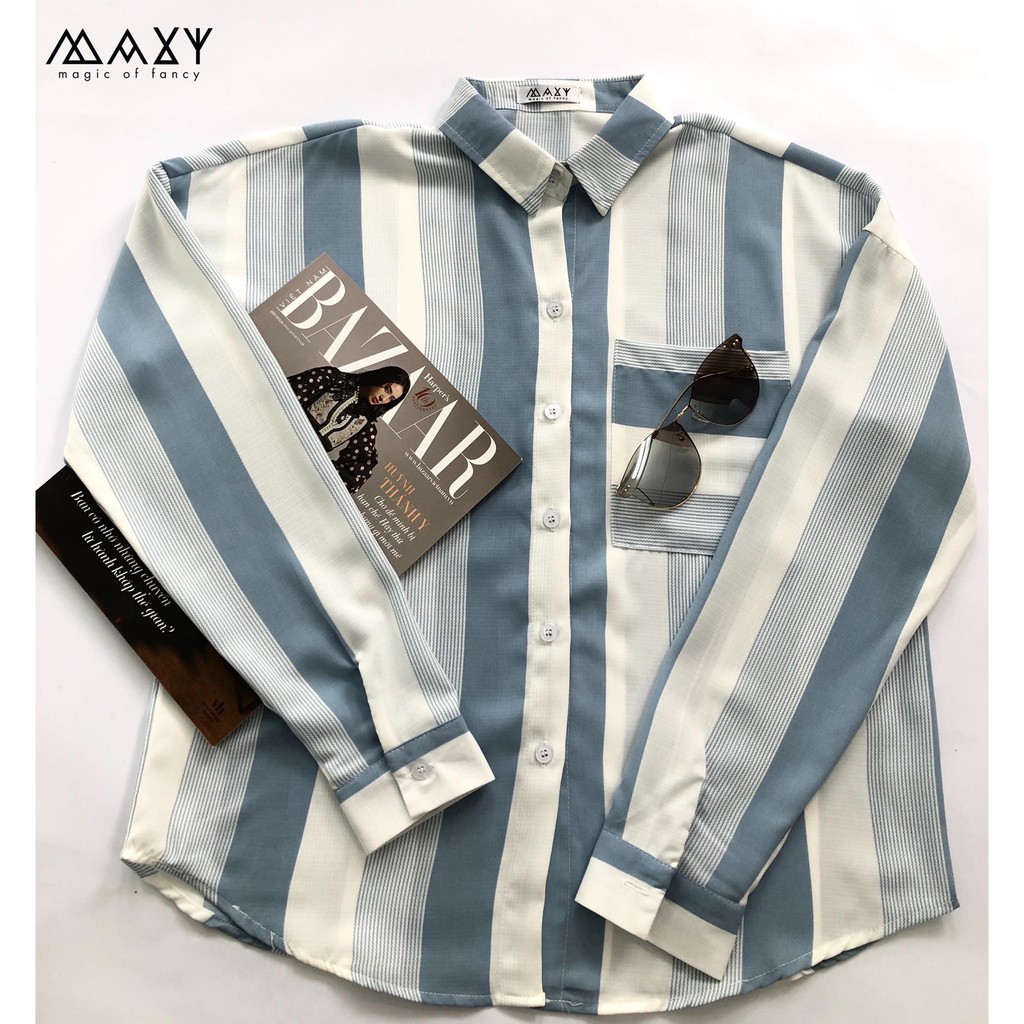 Áo - BLUE OCEAN SHIRT - Áo sơ mi caro freesize