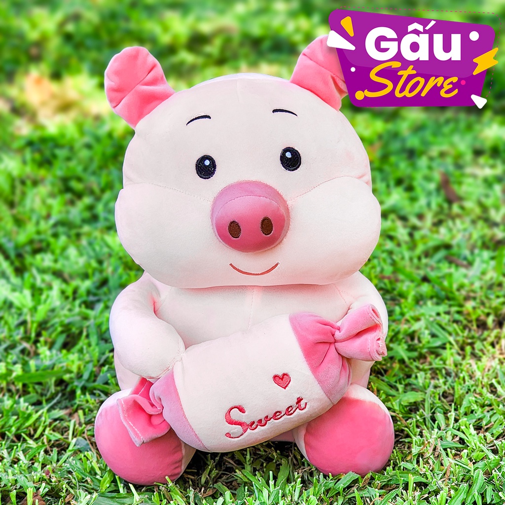 Gấu Bông Heo Ôm Kẹo Hàng Việt Nam cao cấp siêu mềm mịn