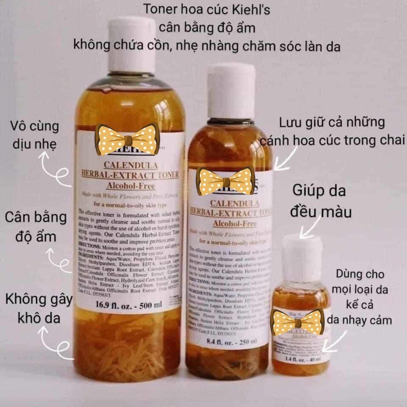 Toner Hoa Cúc Kiehl's Cấp Ẩm Làm Dịu Da Se Khít Lỗ Chân Lông Cho Da Dầu Mụn