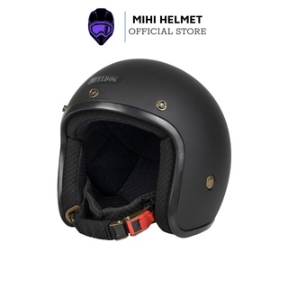 Mũ bảo hiểm 3/4 bulldog bravo đen nhám
