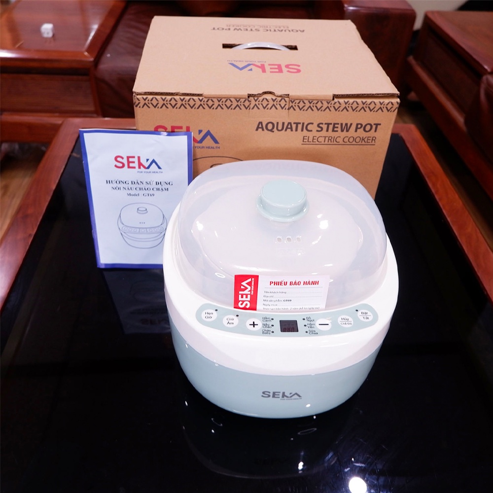 [BH 2 Năm] Nồi nấu cháo chậm hầm đa năng SEKA GT69 dung tích 2L - Nồi chưng yến nấu súp luộc hấp, hầm canh