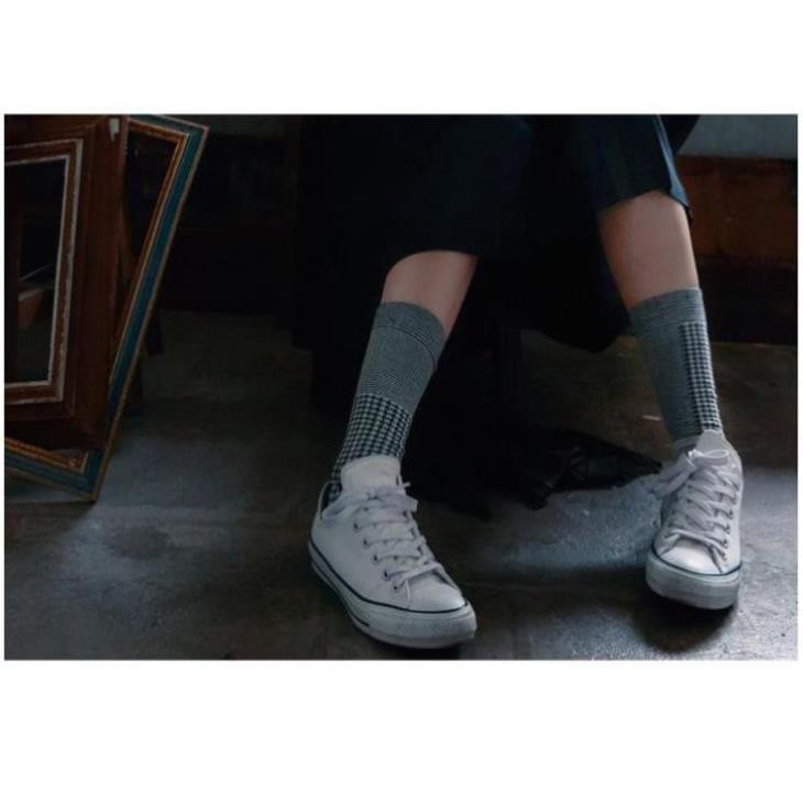 Tất Nữ Cổ Cao Nhật Bản Nhiều Màu Cá Tính Retro Cao Cấp Cotton Vớ Nữ Nhật Bản Cổ Cao Phong Cách Vintage
