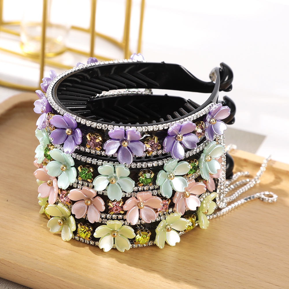 Kẹp Tóc Hình Hoa Đính Đá Thời Trang Hàn Quốc Cho Nữ