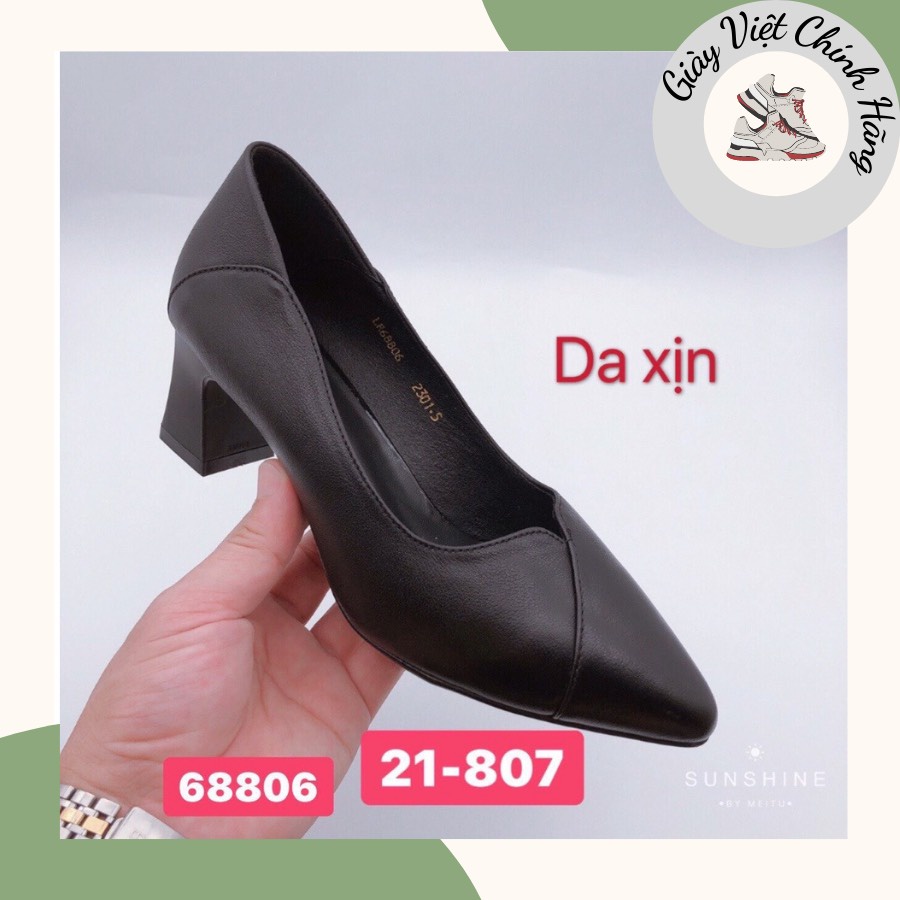 Giày thời trang nữ QC PPP ❤️FREESHIP❤️ Giày công sở cao gót mũi nhọn cut out cách điệu gót vuông 5cm 21-807