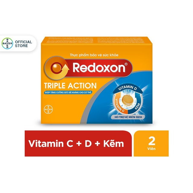 [MKB Gift] Viên Sủi Bổ Sung Vitamin C, D, và Kẽm Redoxon Triple Action Vỉ 2 Viên