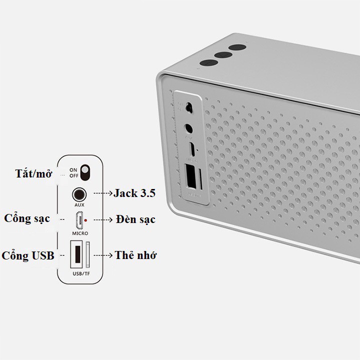 Loa bluetooth F2 | Loa bluetooth 4.2 âm thanh HIFI có hỗ trợ sub siêu trầm, có khe gắn thẻ nhớ,cổng usb