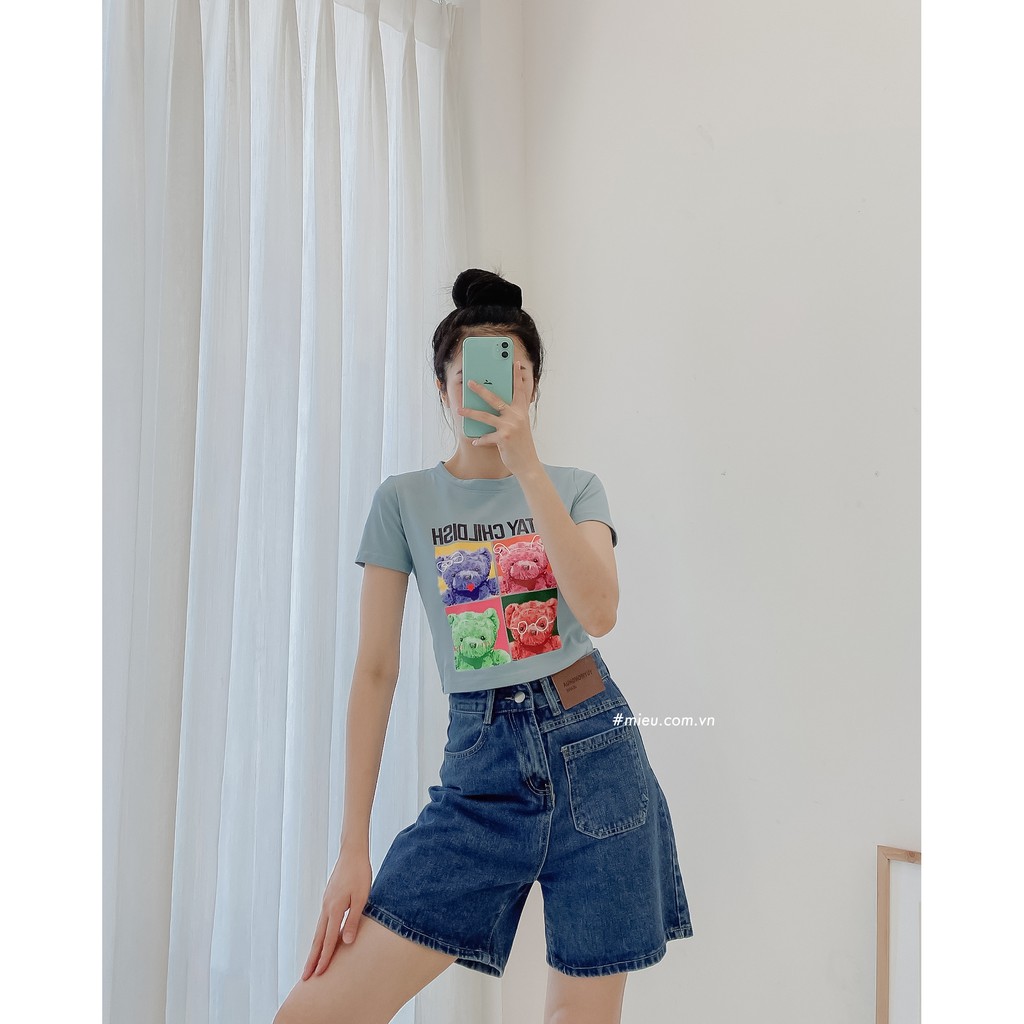 [ Miều ] Áo croptop in hình Stay Childish