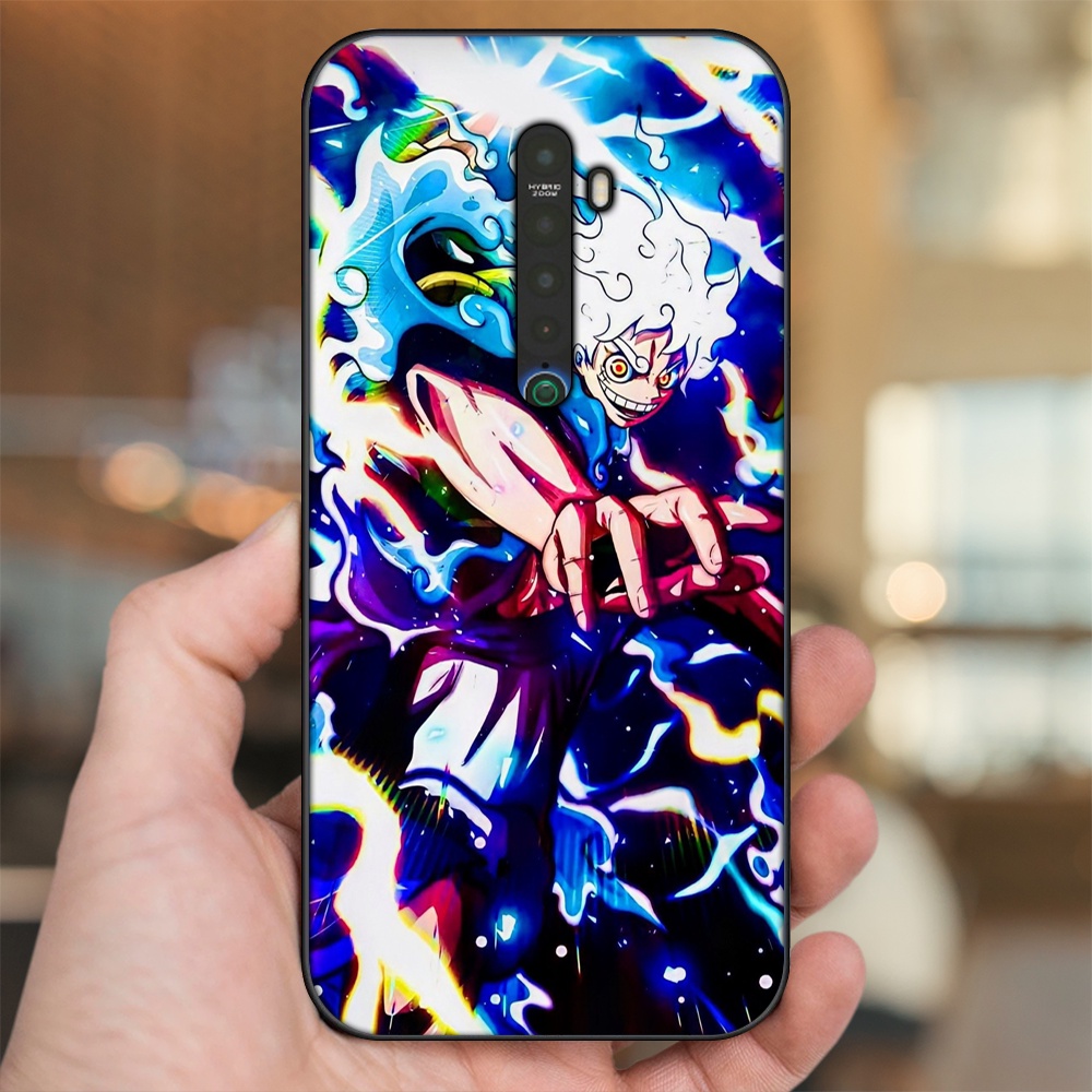 Ốp lưng Oppo Reno 2 viền đen in hình Luffy One Piece