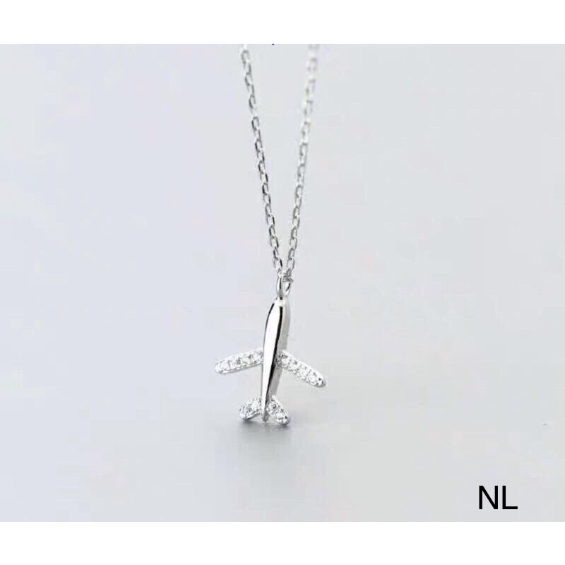 Dây chuyền máy bay đính đá chuẩn bạc thật - Kho sỉ bạc Nhất Linh