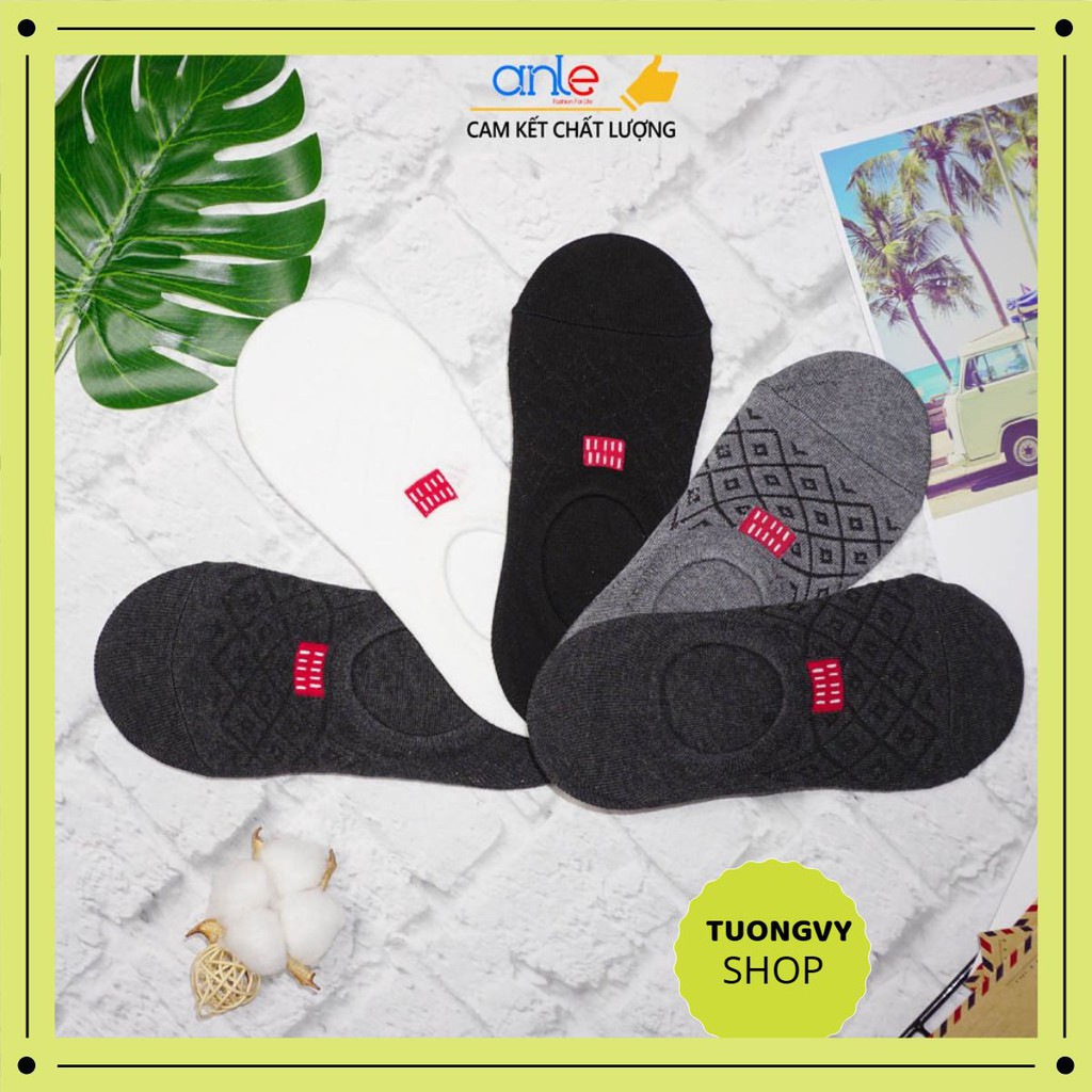 Combo 5 Đôi Tất Lười Nam Vớ Hài Nam Cotton Cao Cấp Xuất Nhật Túi Zip Kháng Khuẩn Khử Mùi