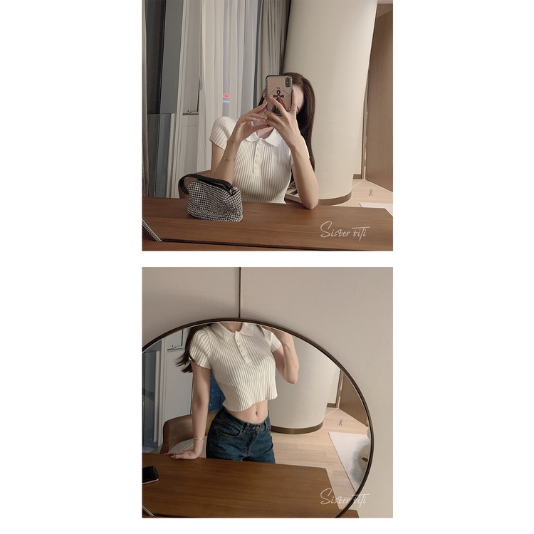 DUNEA Áo Thun Dệt Kim Ngắn Tay Thời Trang Mùa Hè Cho Nữ