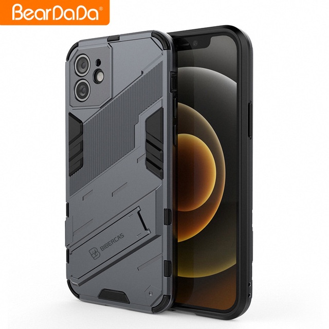 Ốp lưng iPhone 12 Ironman Ver5 chống sốc cao cấp kèm chân đế chống xem video cao cấp 2 chiều