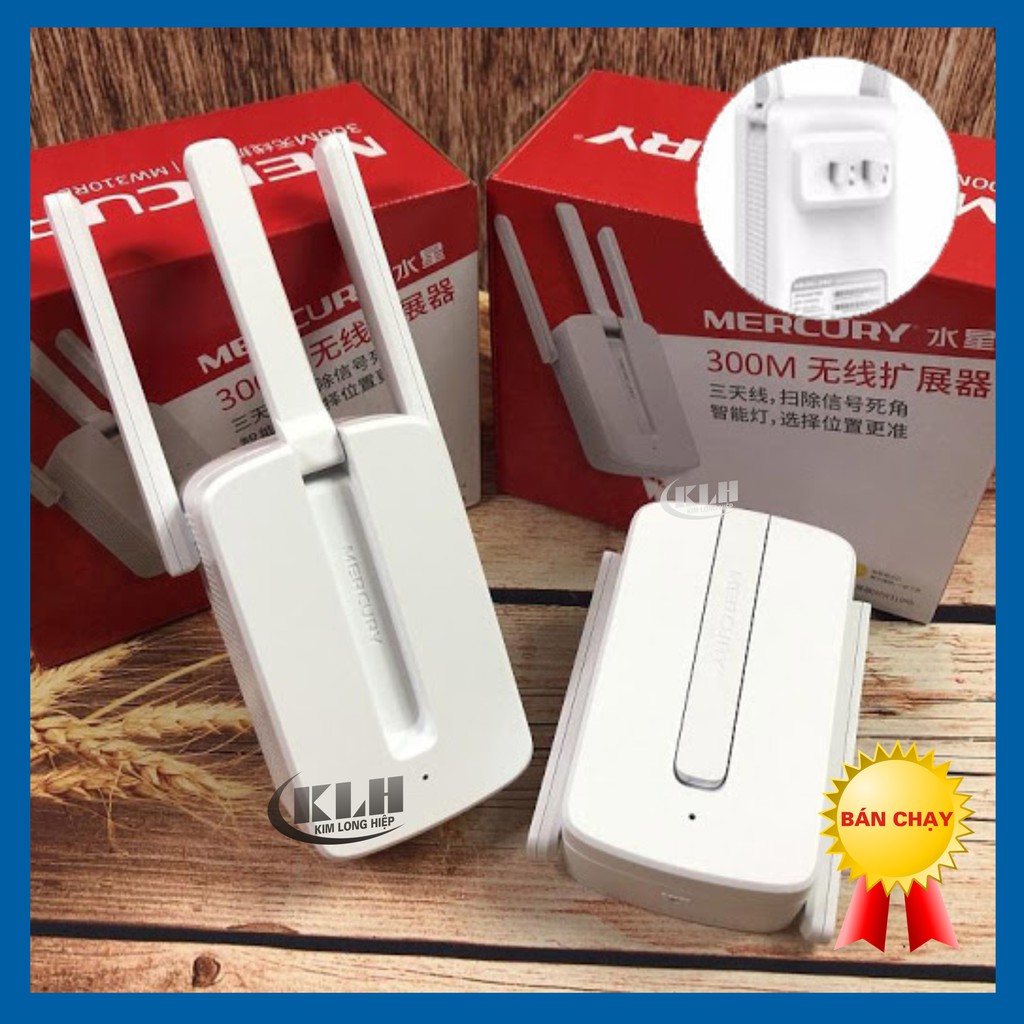 Cục kích sóng wifi, thiết bị mở rộng wi fi repeater tenda 2 râu và mercury 300M 3 râu, bộ kích oai phai xuyên tường KLH