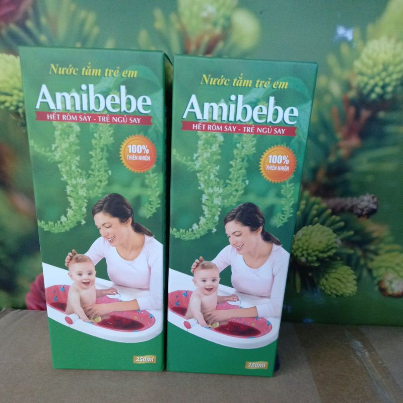 Nước Tắm Trẻ Em AMIBEBE 250ml hết rôm sảy trẻ ngủ say