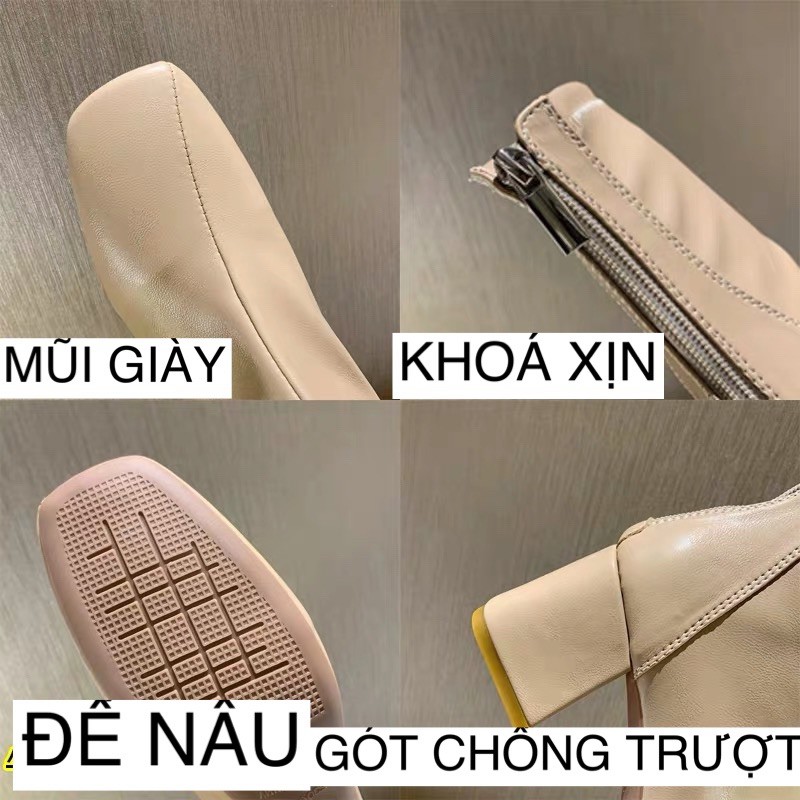 [Mã WASKT304 giảm 15% tối đa 30K đơn 99K] BỐT DA TRƠN CỔ LỠ HÀNG QC BỐT THỜI TRANG (ẢNH THẬT)