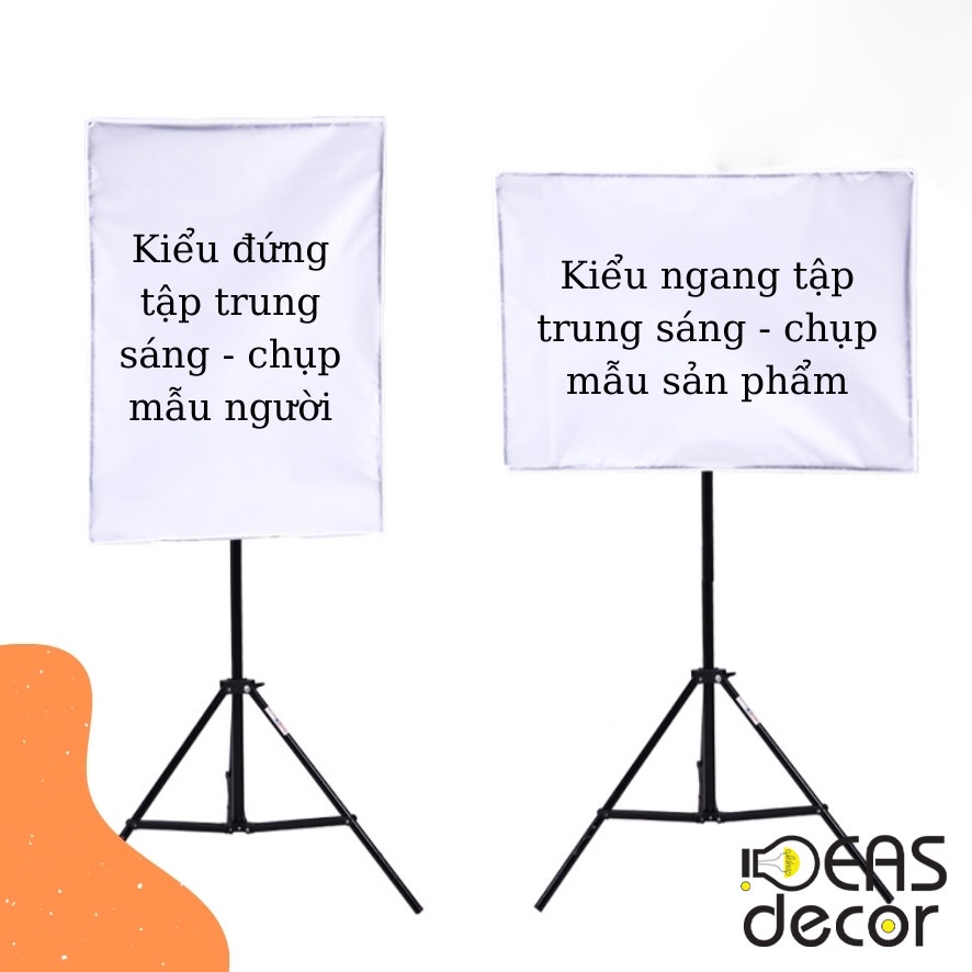 Bộ Softbox Studio đuôi đèn 1 chuôi - Đạo cụ chụp hình, trợ sáng background - Ideas Decor