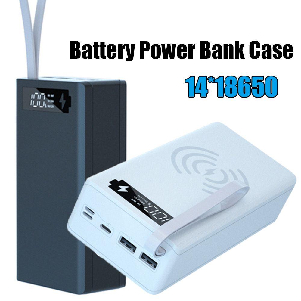 Pin Sạc Dự Phòng Không Dây Hai Cổng USB Có Đèn LED 14 X 18650 Giá Đỡ