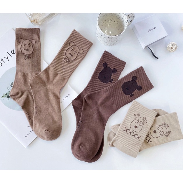 Vớ Tất hình Gấu cao cổ Nam Nữ siêu dễ thương và xinh xắn