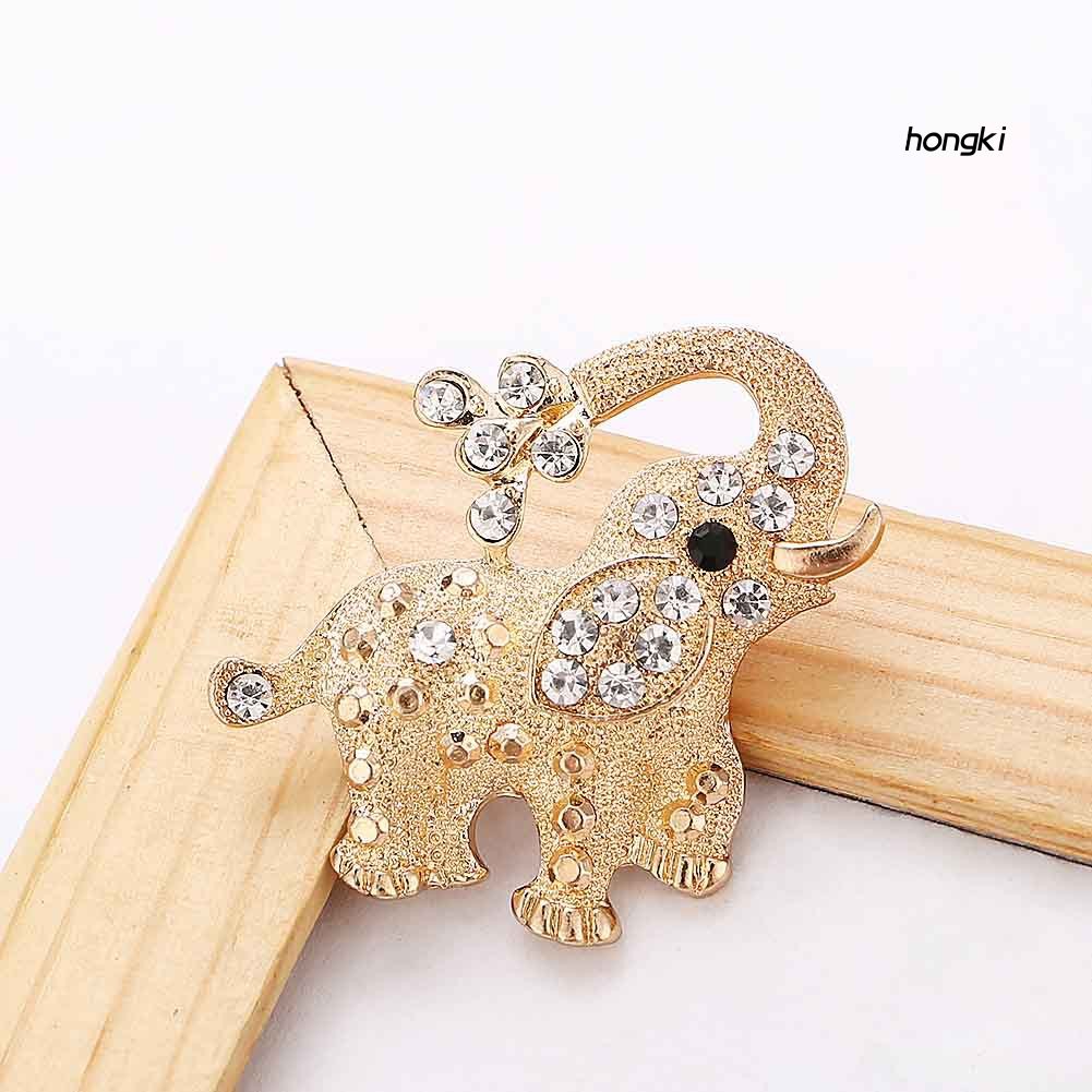 Ghim Cài Áo Hình Voi Đính Đá Nhân Tạo Thời Trang Cho Nữ