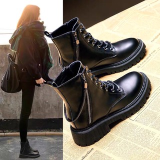 (HÀNG CÓ SẴN) Bốt chiến binh cổ lửng khoá chéo BIG SIZE 35-43