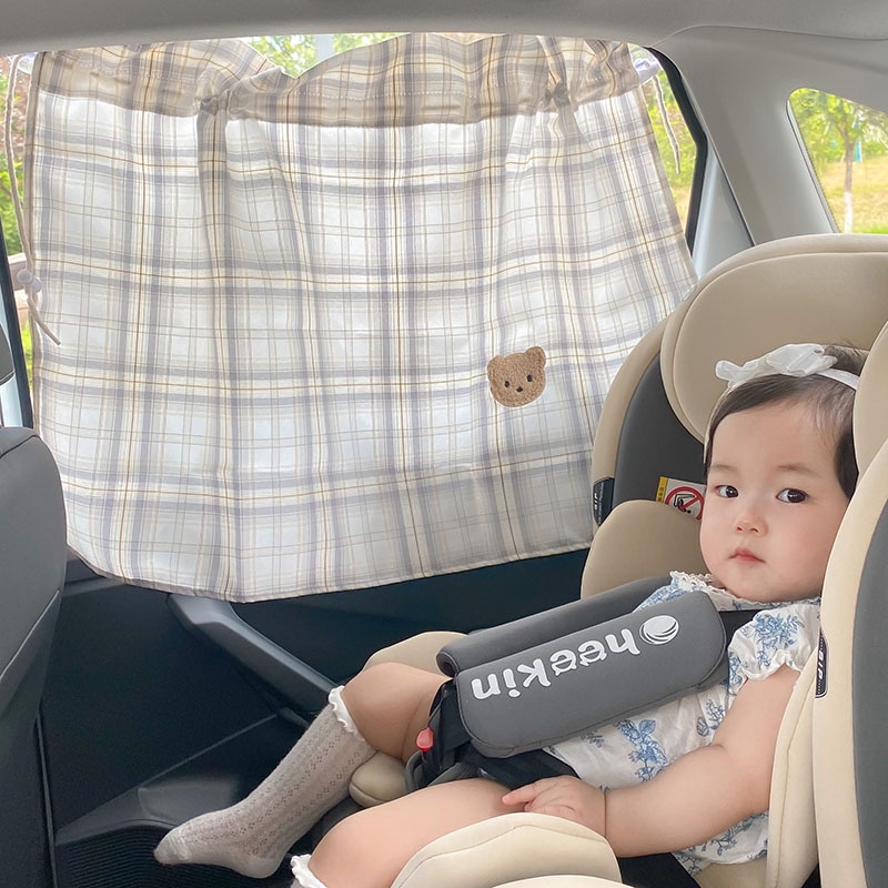 Rèm Che Nắng Gắn Ghế Ngồi Xe Hơi Phong Cách Hàn Quốc Cho Bé