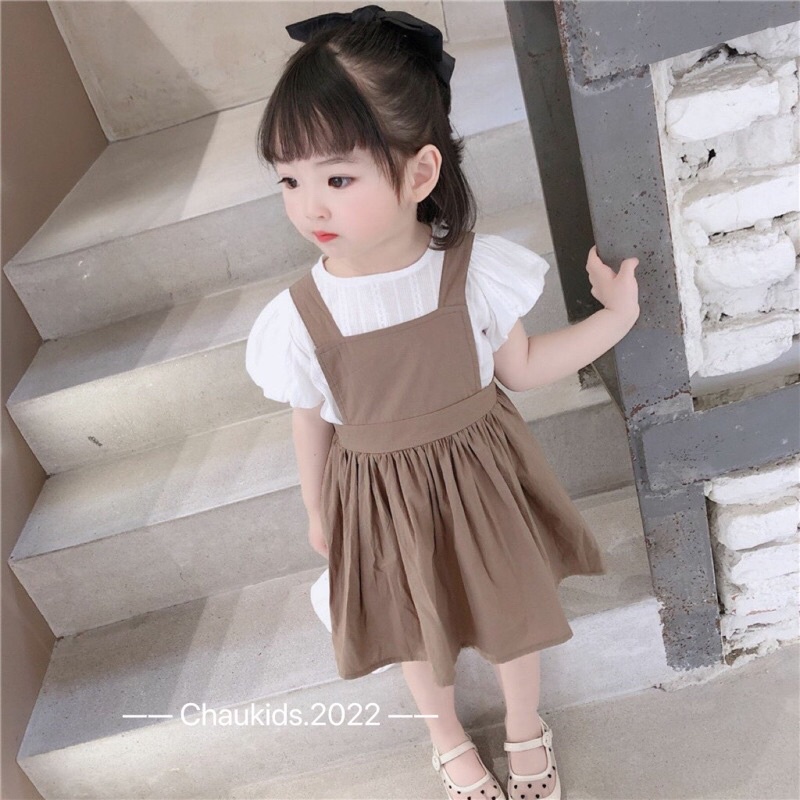 (jean baby) váy cộc tay phong cách vintage cho bé gái (8-20kg)