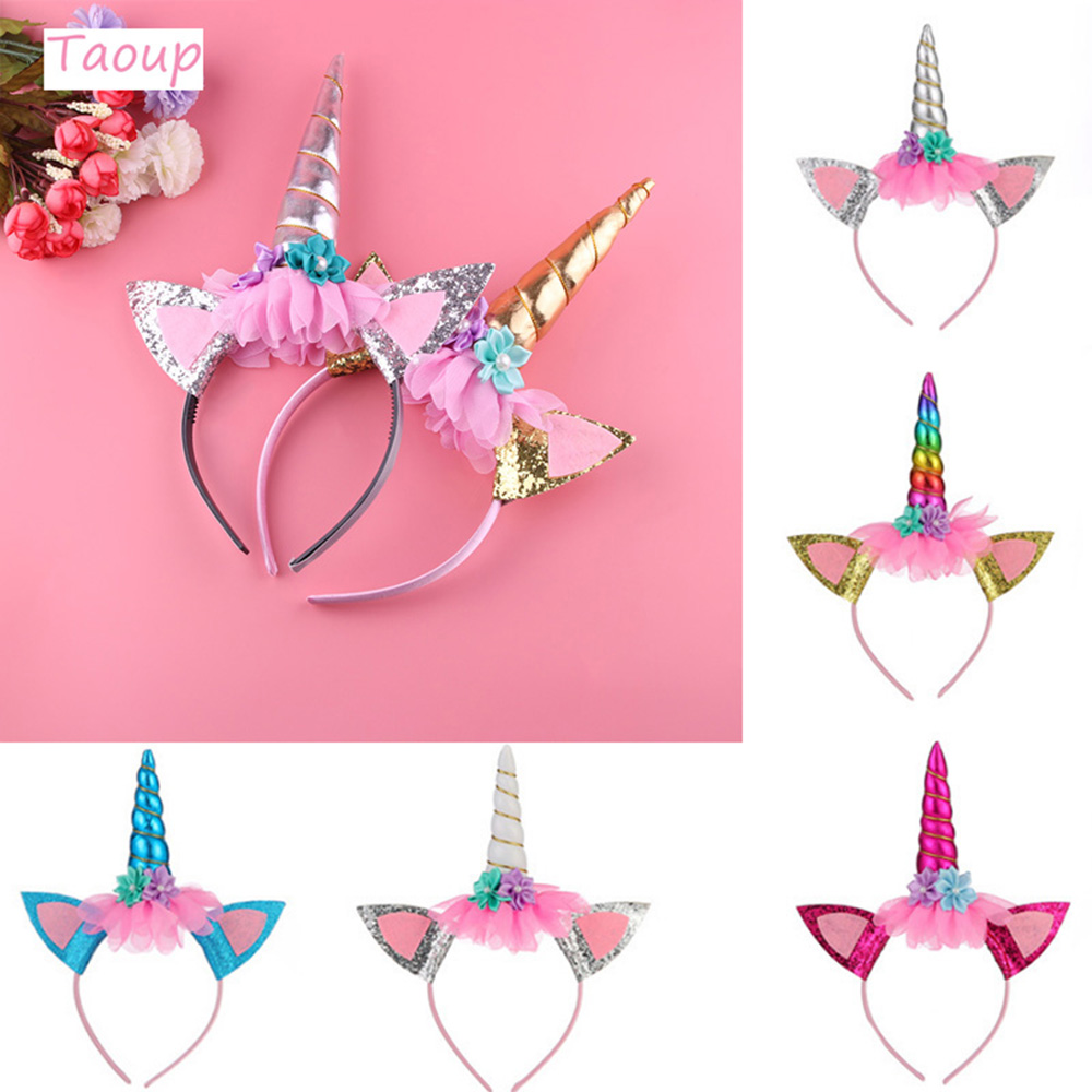 EPOCH 1 Băng Đô Hình Sừng Kỳ Lân Đính Hoa Dễ Thương Cho Bé