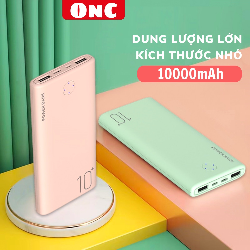 Pin Sạc Dự Phòng 10.000mAh ONC Slim 2 Output USB & 2 Input Micro/Type-C