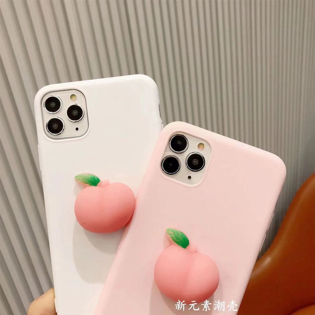 Ốp điện thoại mềm hình quả đào 3D thích hợp cho Iphone 13 Pro Max 5 5s 5se 6 6s 7 8 Plus Xs Max Xr 11 12 Mini