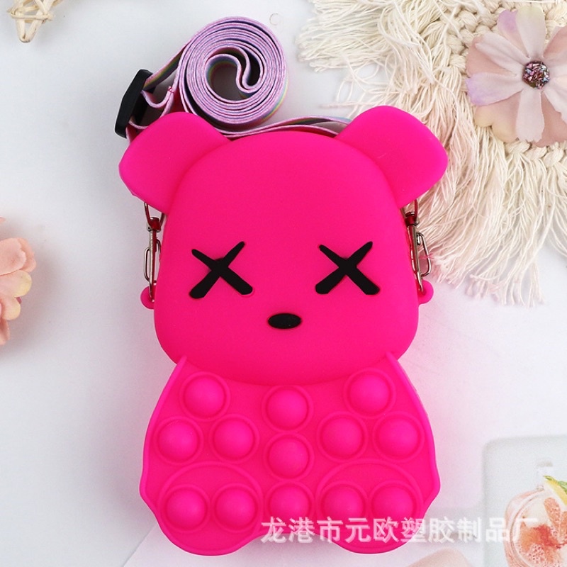 Túi popit có dây đeo hình gấu dễ thương cho bé