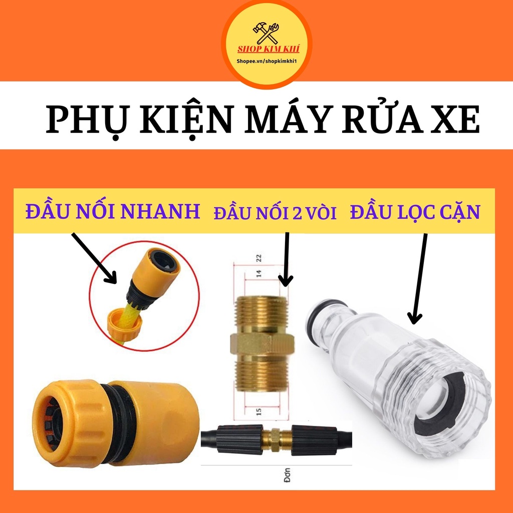 Phụ kiện máy rửa xe cút nối nhanh kép nối vòi máy rửa xe