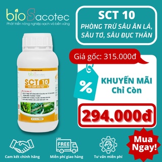 Chế phẩm sinh học SCT 10 - Phòng trừ các loại côn trùng và sâu hại như: Sâu tơ, sâu xanh, sâu cuống lá, sâu vẽ bùa...)