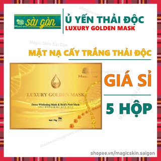 Ủ Yến Thải Độc [ COMBO 5 HỘP ] Luxury Golden Mask mặt nạ yến CẤY TRẮNG THẢI ĐỘC Magic Skin