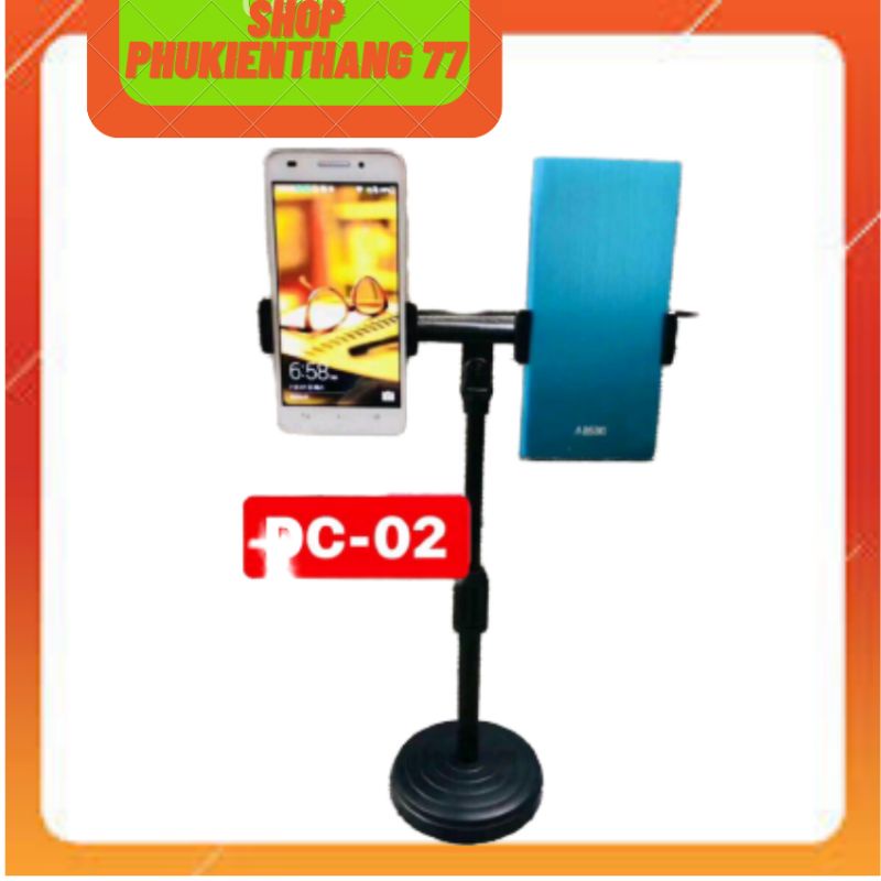 ưGiá Đỡ Kẹp 2 Điện Thoại Chân Để Bàn Hỗ Trợ Học Online Livestream Xem Phim Nghe Nhạc Nghe Gọi Rảnh Tay