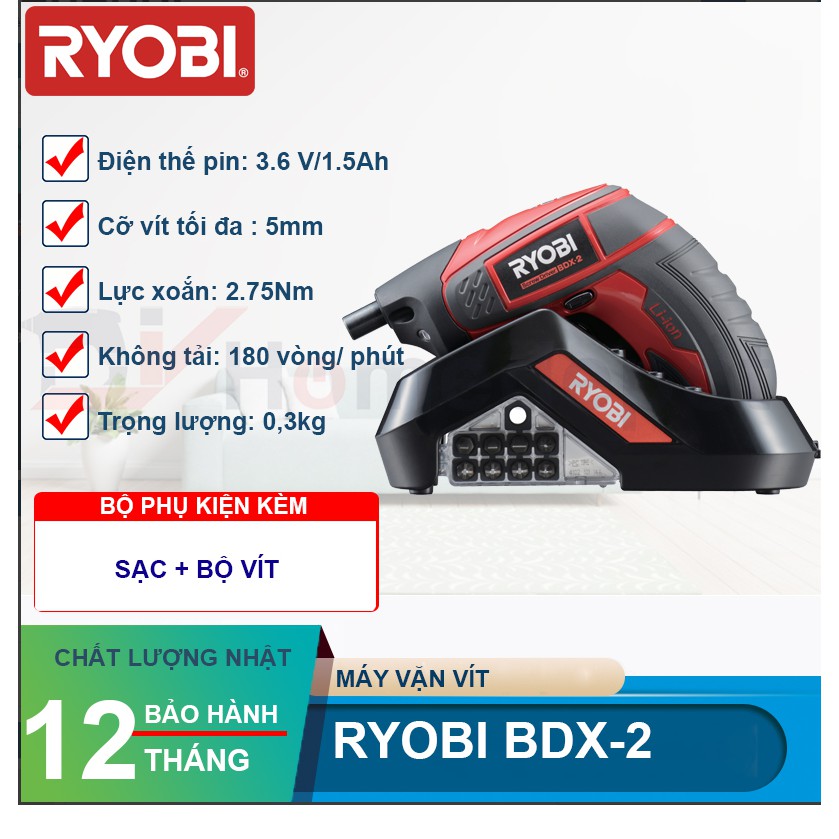 BN. Máy vặn vít dùng pin Ryobi BDX-2 3.6V