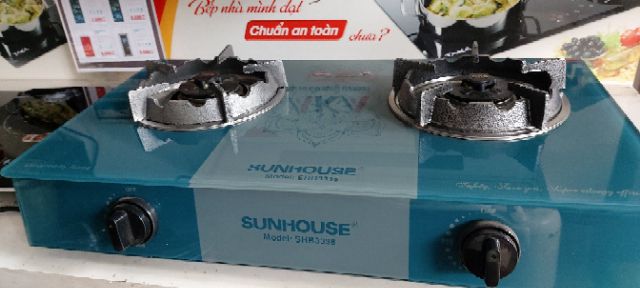 Bếp Ga Đôi Kính Kiềng Gang Tiết Kiệm GAS SUNHOUSE SHB3336