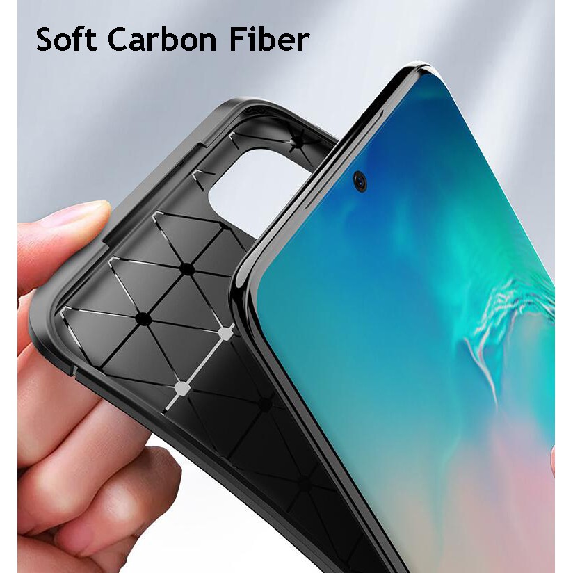 Ốp điện thoại sợi carbon mềm chống sốc cho Samsung Galaxy S20 S20+ S20 Ultra