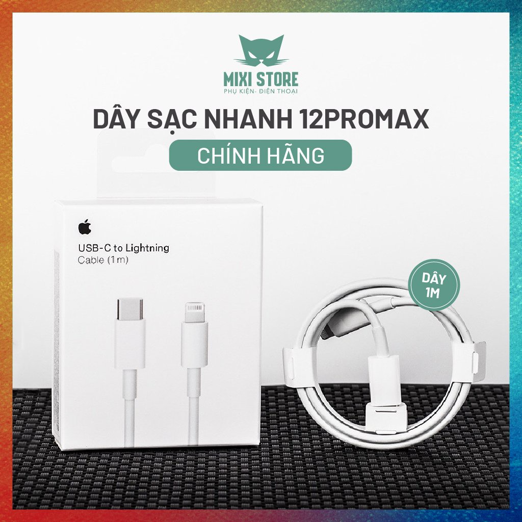 Dây Sạc Nhanh Iphone 12 Pro Max Chính Hãng 100% Dùng Cho Cục Sạc 18W, 20W Sạc Nhanh, Cáp Sạc NHanh Giá Rẻ, Chất Lượng
