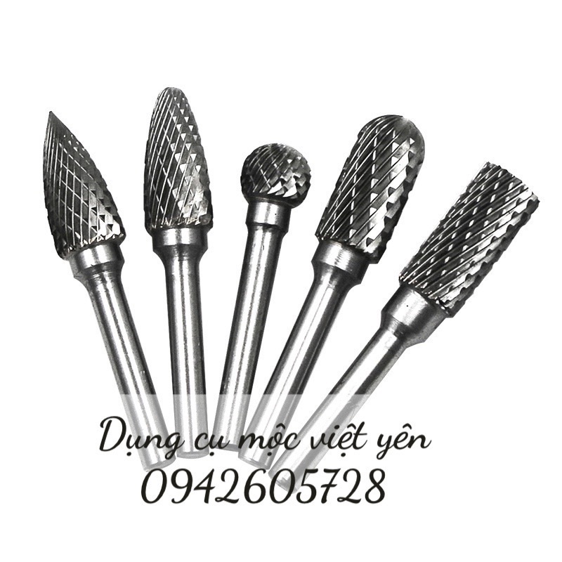 mũi mài gọt kim loại , gỗ cán 6 đầu 10 ly