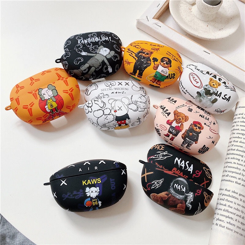 Vỏ Bảo Vệ Hộp Sạc Tai Nghe Bluetooth SONY WF-SP800N Họa Tiết Hoạt Hình kaws Sesame Street Dễ Thương