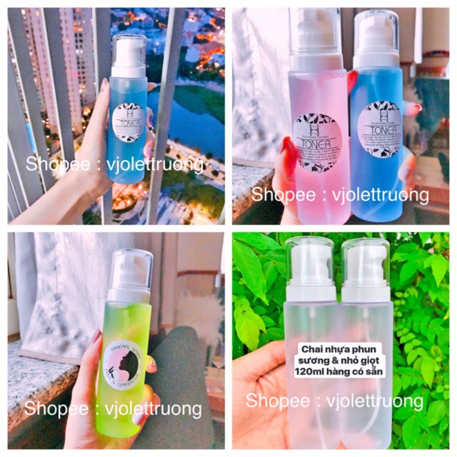 Chai xịt phun sương cao cấp - chai đựng xịt khoáng - chai phun sương 120ml - chai nhựa -chai xịt phun sương tia siêu mịn