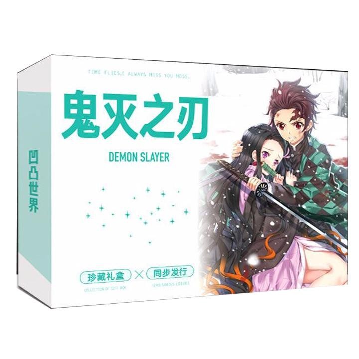 (80 mẫu 2) Hộp quà tặng Kimetsu No Yaiba Thanh Gươm Diệt Qủy A5 poster postcard bookmark banner huy hiệu ảnh dán album