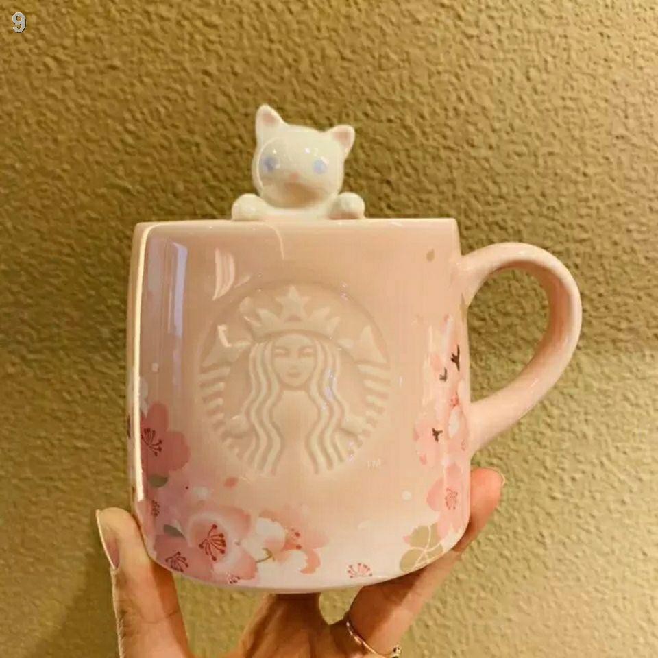 6New Starbucks Classic Mug Pink Girl Cute Cup With Nắp Văn phòng Cốc cà phê quà tặng cho nam và nữ