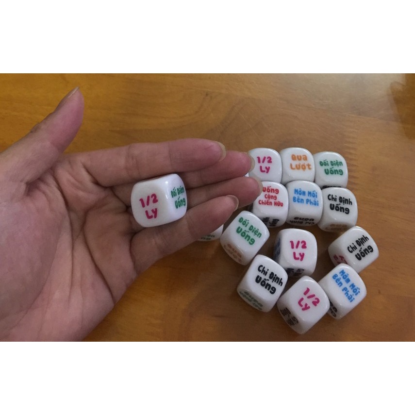 Xí ngầu ăn nhậu tiếng Việt 2cm, 06 mặt độc đáo